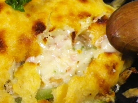 グリルパンで、ブロッコリー桜海老大和芋のチーズ焼き